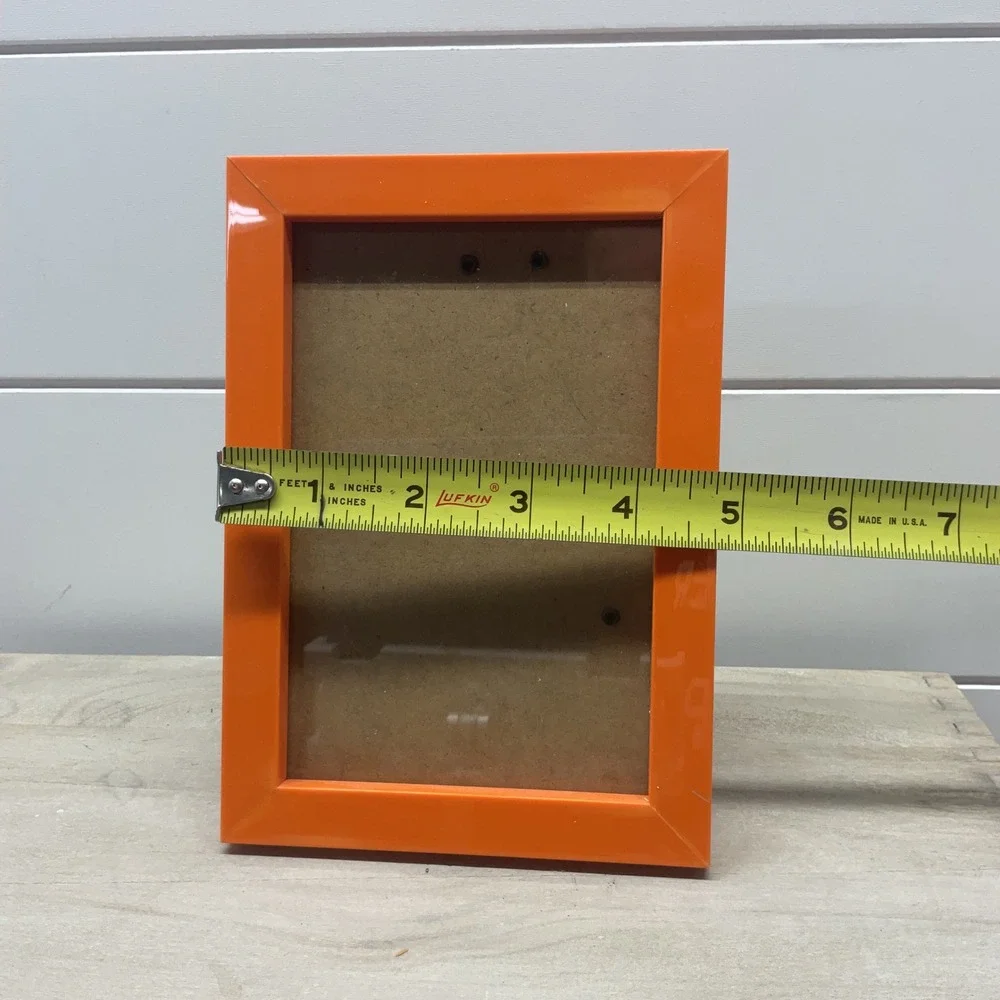 Modern Glossy Orange 4x6 Picture Frame Tabletop Wall Mount Home Decor